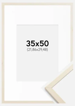 Ramme Edsbyn Løn 35x50 cm - Passepartout Hvid 9x12 inches
