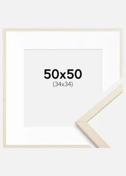 Ramme Edsbyn Løn 50x50 cm - Passepartout Hvid 35x35 cm