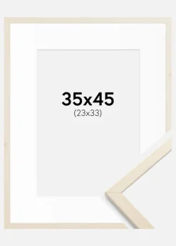 Ramme Edsbyn Løn 35x45 cm - Passepartout Hvid 24x34 cm