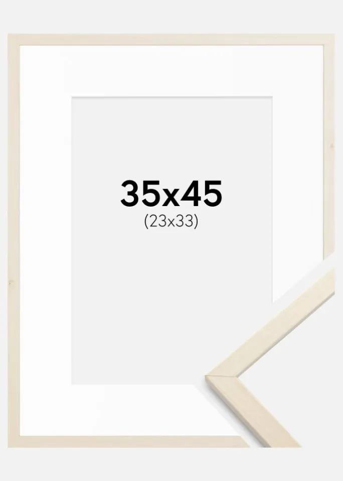 Ramme Edsbyn Løn 35x45 cm - Passepartout Hvid 24x34 cm