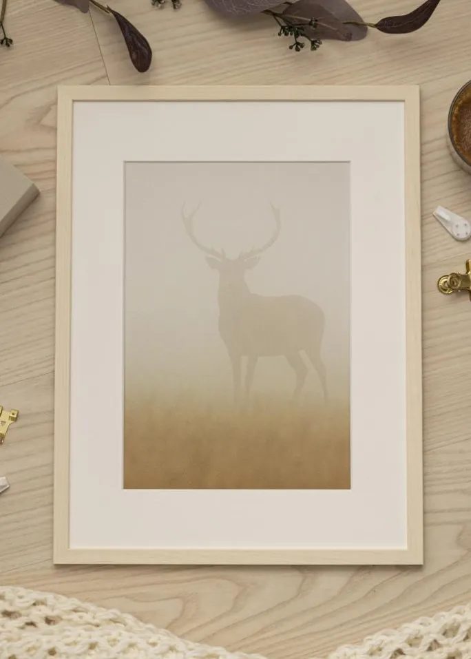 Ramme Edsbyn Løn 30x70 cm - Passepartout Hvid 20x60 cm