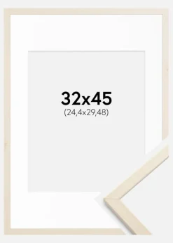 Ramme Edsbyn Løn 32x45 cm - Passepartout Hvid 10x12 inches