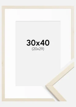 Ramme Edsbyn Løn 30x40 cm - Passepartout Hvid 21x30 cm