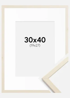 Ramme Edsbyn Løn 30x40 cm - Passepartout Hvid 20x28 cm