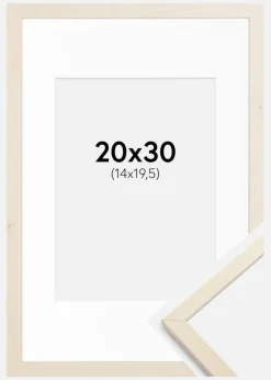 Ramme Edsbyn Løn 20x30 cm - Passepartout Hvid 15x21 cm (A5)