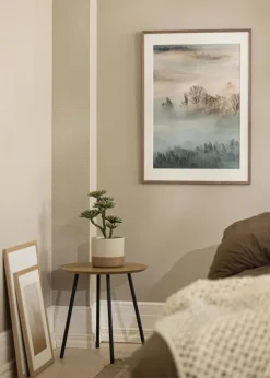 Ramme Edsbyn Lys Valnød 40x60 cm - Passepartout Hvid 25x50 cm