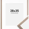 Ramme Edsbyn Lys Valnød 28x35 cm - Passepartout Hvid 8x10 inches