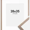 Ramme Edsbyn Lys Valnød 28x35 cm - Passepartout Hvid 20x25 cm