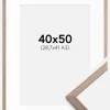 Ramme Edsbyn Lys Valnød 40x50 cm - Passepartout Hvid 29,7x42 cm (A3)