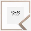 Ramme Edsbyn Lys Valnød 40x40 cm - Passepartout Hvid 10x10 inches