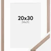Ramme Edsbyn Lys Valnød 20x30 cm - Passepartout Hvid 15x22 cm