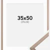 Ramme Edsbyn Lys Valnød 35x50 cm - Passepartout Hvid 30x35 cm