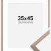 Ramme Edsbyn Lys Valnød 35x45 cm - Passepartout Hvid 11x14 inches