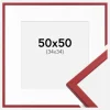 Ramme Edsbyn Rød 50x50 cm - Passepartout Hvid 35x35 cm