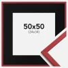 Ramme Edsbyn Rød 50x50 cm - Passepartout Sort 35x35 cm