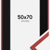 Ramme Edsbyn Rød 50x70 cm - Passepartout Sort 33x56 cm