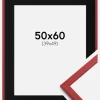 Ramme Edsbyn Rød 50x60 cm - Passepartout Sort 40x50 cm