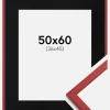 Ramme Edsbyn Rød 50x60 cm - Passepartout Sort 37x46 cm