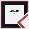 Ramme Edsbyn Rød 40x40 cm - Passepartout Sort 30x30 cm