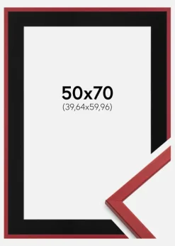 Ramme Edsbyn Rød 50x70 cm - Passepartout Sort 16x24 inches