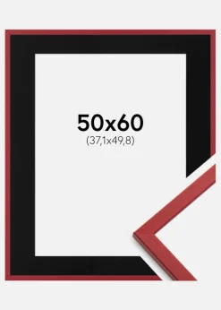 Ramme Edsbyn Rød 50x60 cm - Passepartout Sort 15x20 inches
