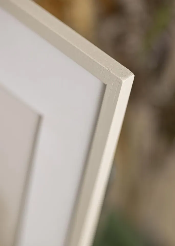 Ramme Edsbyn Sand 24x24 cm - Passepartout Hvid 18x18 cm