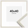 Ramme Edsbyn Sand 40x40 cm - Passepartout Hvid 25x25 cm