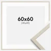 Ramme Edsbyn Sand 60x60 cm - Passepartout Hvid 50x50 cm