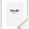 Ramme Edsbyn Sand 30x40 cm - Passepartout Hvid 20x28 cm