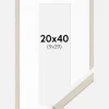 Ramme Edsbyn Sand 20x40 cm - Passepartout Hvid 10x30 cm