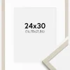 Ramme Edsbyn Sand 24x30 cm - Passepartout Hvid 7x9 inches