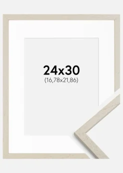Ramme Edsbyn Sand 24x30 cm - Passepartout Hvid 7x9 inches