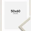 Ramme Edsbyn Sand 50x60 cm - Passepartout Hvid 40x50 cm