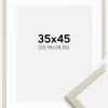 Ramme Edsbyn Sand 35x45 cm - Passepartout Hvid 11x14 inches