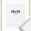 Ramme Edsbyn Sand 28x35 cm - Passepartout Hvid 20x25 cm