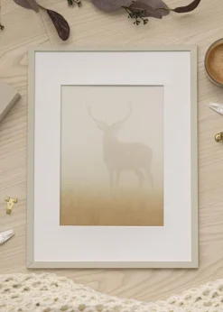 Ramme Edsbyn Sand 50x60 cm - Passepartout Hvid 15x20 inches