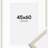 Ramme Edsbyn Sand 45x60 cm - Passepartout Hvid 30x45 cm