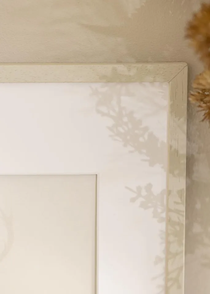 Ramme Edsbyn Sand 60x60 cm - Passepartout Hvid 45x45 cm