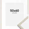Ramme Edsbyn Sand 50x60 cm - Passepartout Hvid 35x45 cm