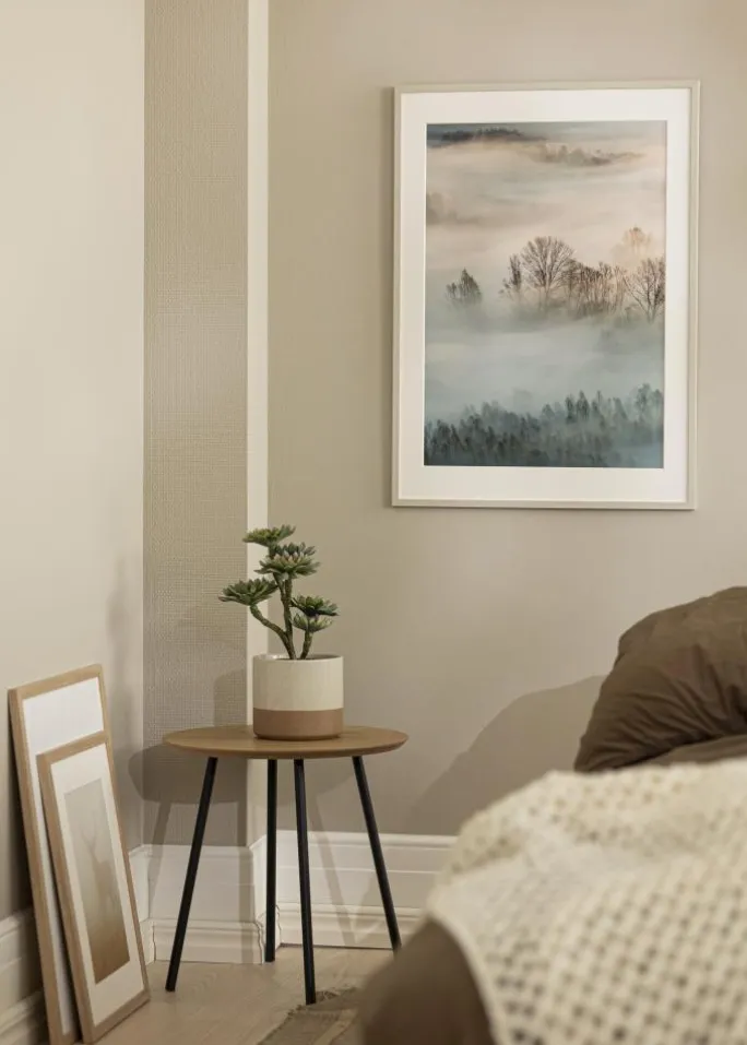 Ramme Edsbyn Sand 50x70 cm - Passepartout Hvid 42x59,4 cm (A2)