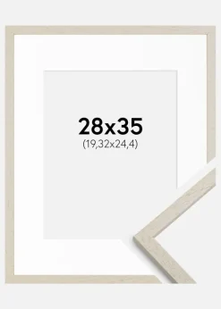 Ramme Edsbyn Sand 28x35 cm - Passepartout Hvid 8x10 inches
