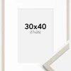 Ramme Edsbyn Sand 30x40 cm - Passepartout Hvid 18x27 cm