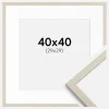 Ramme Edsbyn Sand 40x40 cm - Passepartout Hvid 30x30 cm