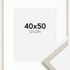 Ramme Edsbyn Sand 40x50 cm - Passepartout Hvid 28x35 cm