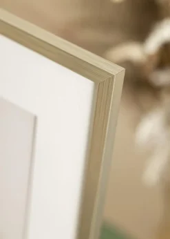 Ramme Edsbyn Sølv 50x50 cm - Passepartout Hvid 40x40 cm