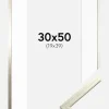 Ramme Edsbyn Sølv 30x50 cm - Passepartout Hvid 20x40 cm