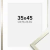 Ramme Edsbyn Sølv 35x45 cm - Passepartout Hvid 11x14 inches