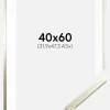 Ramme Edsbyn Sølv 40x60 cm - Passepartout Hvid 32,9x48,3 cm (A3+)