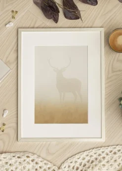 Ramme Edsbyn Sølv 40x60 cm - Passepartout Hvid 32,9x48,3 cm (A3+)