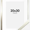 Ramme Edsbyn Sølv 20x30 cm - Passepartout Hvid 15x22 cm
